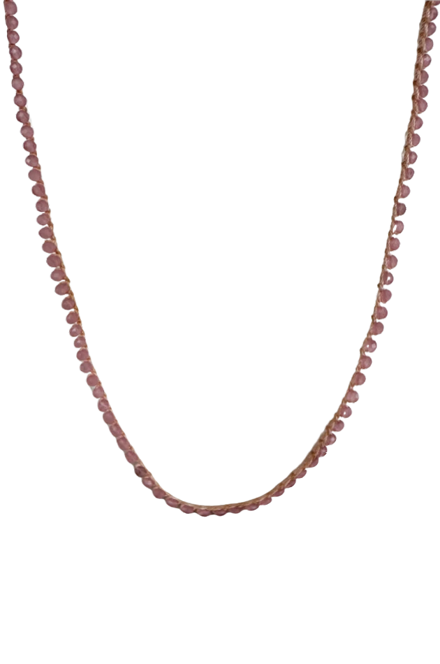 Girocollo in quarzo rosa